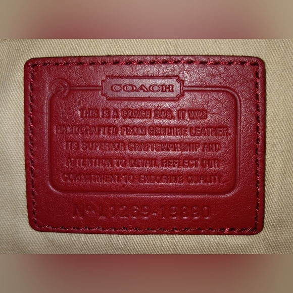 Red Leather Coach Bag - Large Purse - Picture 3 of 6